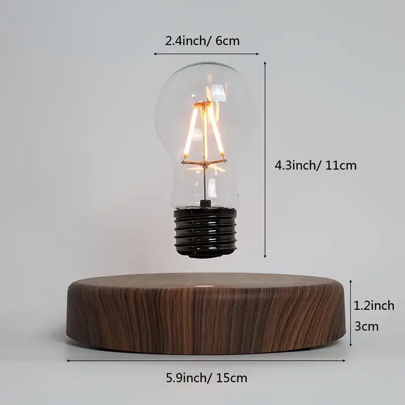 Levitating Magnetic Floating LED Desk Table Night Light, 360 Degree Automatic Rotate Bulb Lamp for Gifts, Room, Office